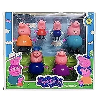 RAGVEE Pig Family Toy Set of 6 Soft Rubber face Toy Best Gift for Kids - Image 7