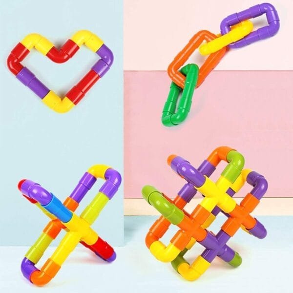 Ragvee Presents Building Blocks Kids Educational Toys Creative Tube Locks Construction Kit Pipe Tube Building Sets Preschool Learning Toys, Present Gift for Kids Boys and Girls - Image 4