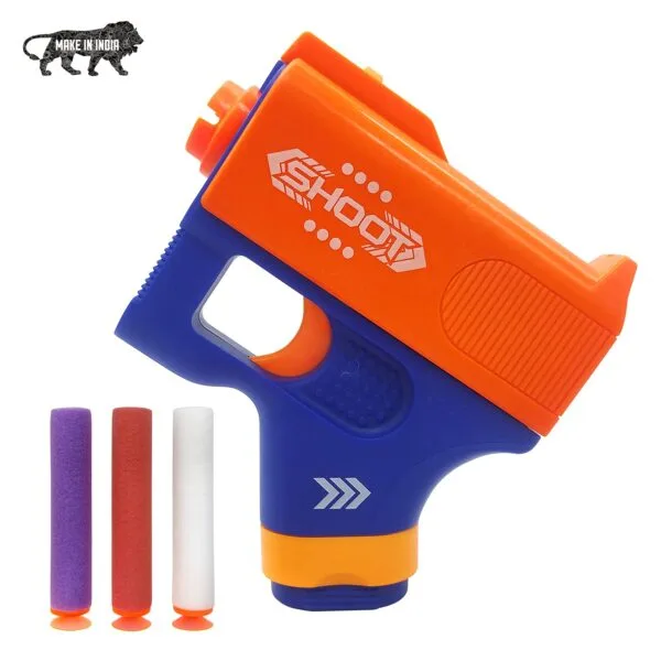 Ragvee Durable and Safe Design Set of Two Compact and Light Soft Easy to Operate Playtime Toy Bullet Gun with Foam Bullets for Shooting Imaginary Targets (8+, Multicolor) - Image 2