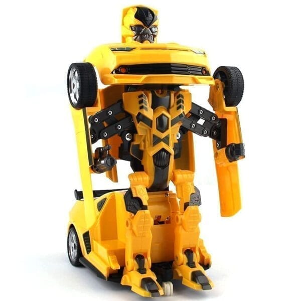 Ragvee Battery Operated Converting Car to Robot, to Car Automatically, with Light and Sound for Kids-Yellow - Image 2