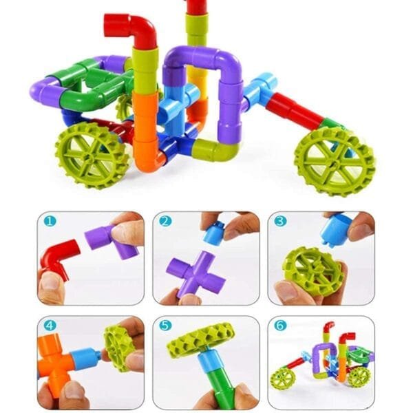 Ragvee Presents Building Blocks Kids Educational Toys Creative Tube Locks Construction Kit Pipe Tube Building Sets Preschool Learning Toys, Present Gift for Kids Boys and Girls - Image 7