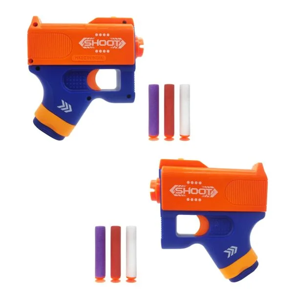 Ragvee Durable and Safe Design Set of Two Compact and Light Soft Easy to Operate Playtime Toy Bullet Gun with Foam Bullets for Shooting Imaginary Targets (8+, Multicolor) - Image 4