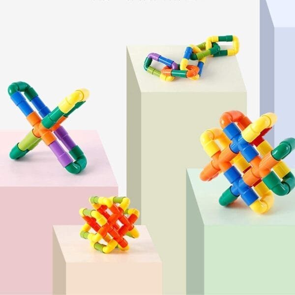 Ragvee Presents Building Blocks Kids Educational Toys Creative Tube Locks Construction Kit Pipe Tube Building Sets Preschool Learning Toys, Present Gift for Kids Boys and Girls - Image 6