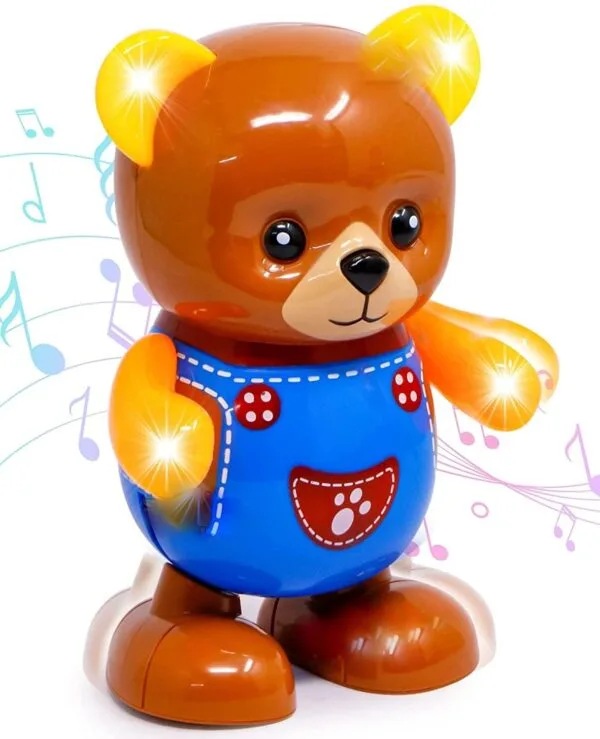 Ragvee Dance Bear Swinging Bear Light Music Dance Happy Bear Toy Action Figure Dancing Hero's with Music Flashlight Super Hero Toys Battery Operated Dancing Bear - Image 3