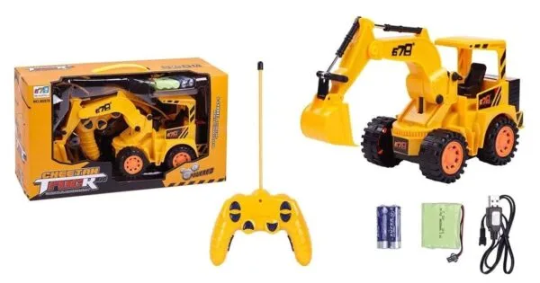 Ragvee Yellow JCB Cheetah Remote Control Birthday Gift for Boys And Girls LED Flash Lights JCB Plastic Truck Kids Toys Set (Yellow) - Image 5