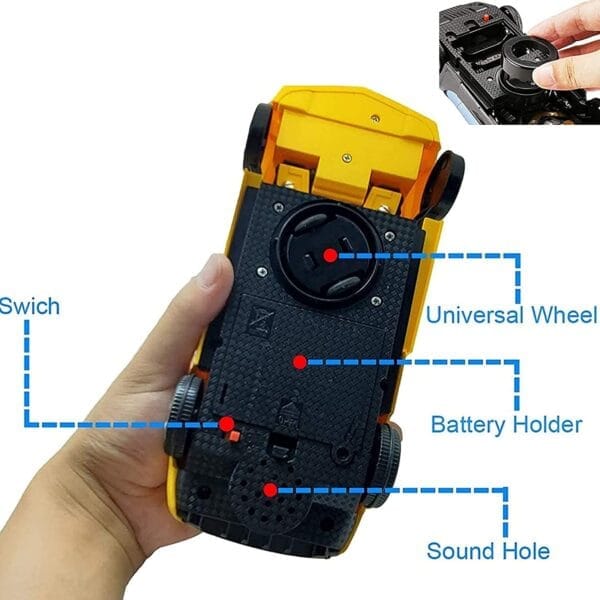 Ragvee Battery Operated Converting Car to Robot, to Car Automatically, with Light and Sound for Kids-Yellow - Image 7