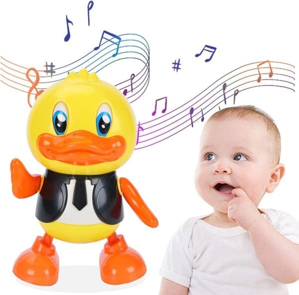 RAGVEE Duck Gentleman Toy for Kids with Flashing Lights and Musical Sounds, Helps Hand Eye Coordination - Hand and Feet Dance And Moving Eyes Real Dancing Action for Child - Image 8