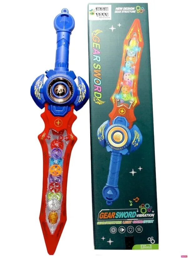 RAGVEE Delivering Joys of Life Electric Transparent Mechanical Gear Space Sword for Kids with Music- Random Colour|| Pack of 1 - Image 9