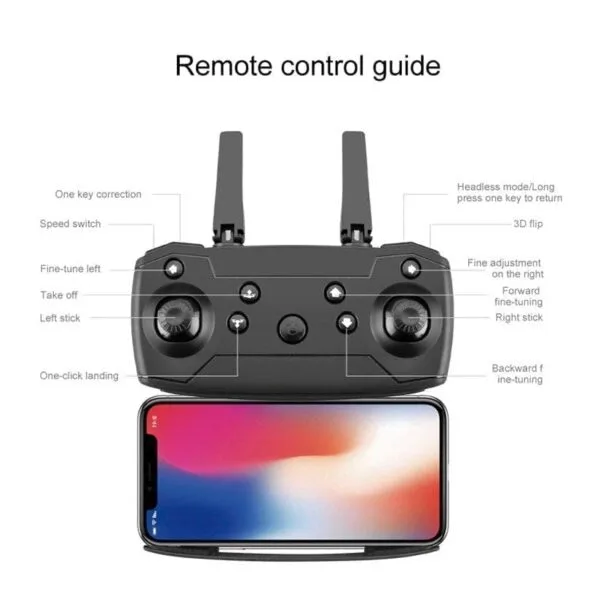 Ragvee-Foldable Remote Control Drone with Camera HD Wide Angle Lens Optical Flow Positioning with 1800Mah Battery WiFi FPV 4-Axis Camera with Dual Flash Lights (MultiColor) - Image 4