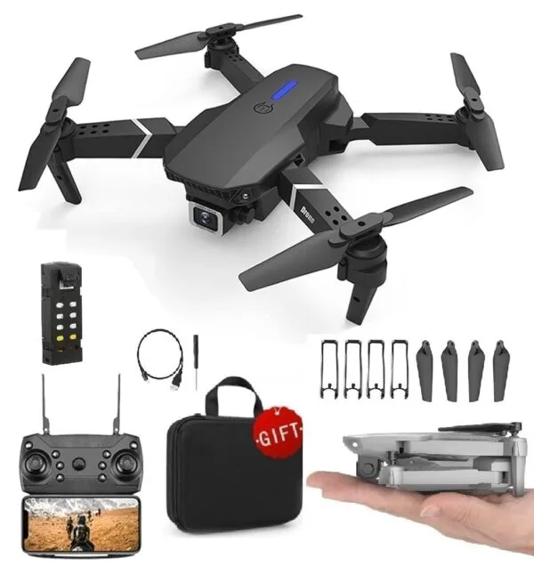 Ragvee-Foldable Remote Control Drone with Camera HD Wide Angle Lens Optical Flow Positioning with 1800Mah Battery WiFi FPV 4-Axis Camera with Dual Flash Lights (MultiColor) - Image 9