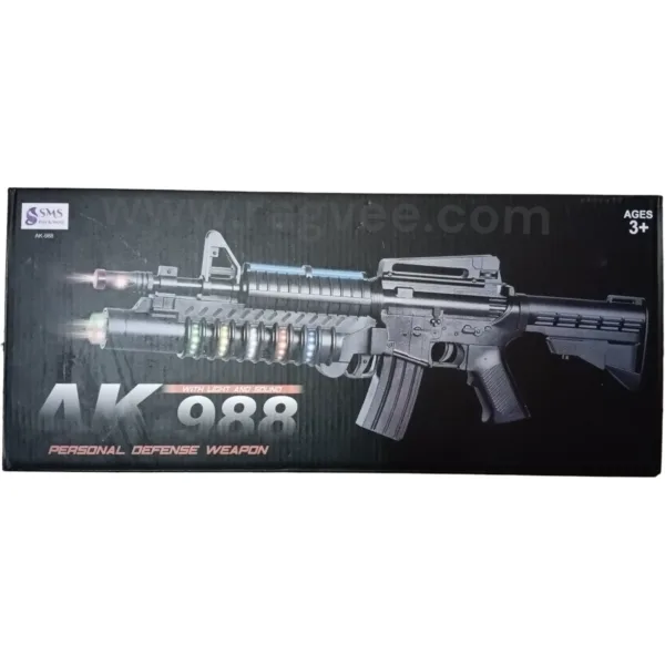 Combat Military Mission Ak 988 Machine Gun Toy with LED Flashing Lights and Sound Effects for Boys Girls Kids Playing Gun Toys - Image 2