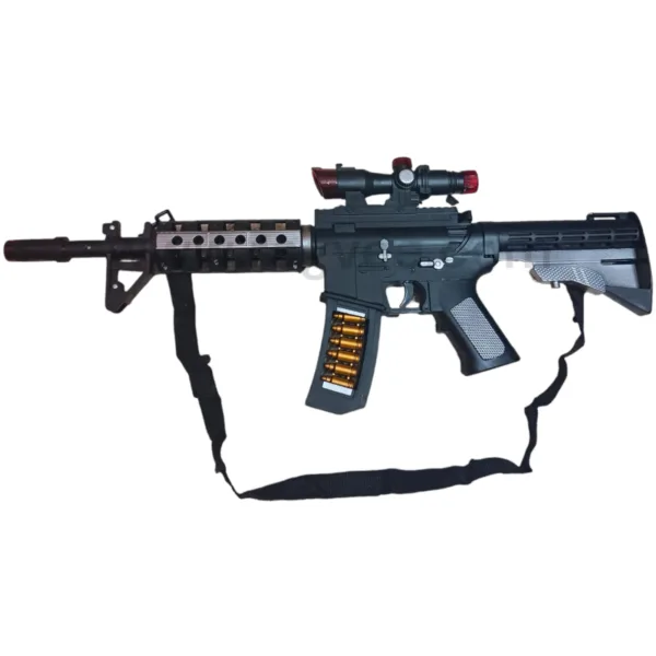 Ragvee® Musical Gun AK47 Light and Sound Machine Gun Sniper Gun Flash Light & Vibration Sniper Rifle PUBG Gun Toy for Kids Boys Battery Operated Gun Toy - Image 3