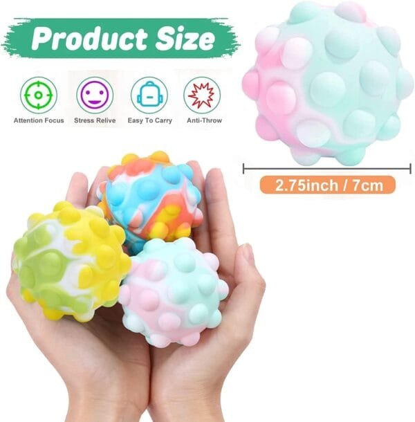 Discover the Joy of Rainbow Pop It 3D Squishy Balls - Image 3