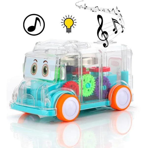 Transparent 360° Gear Bus for Kids Mini School Bus  (Multicolor, Pack of: 1) - Image 4