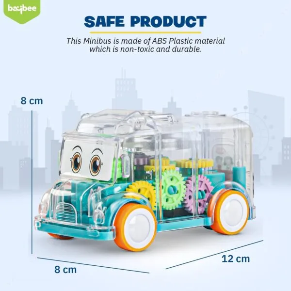 Transparent 360° Gear Bus for Kids Mini School Bus  (Multicolor, Pack of: 1) - Image 3