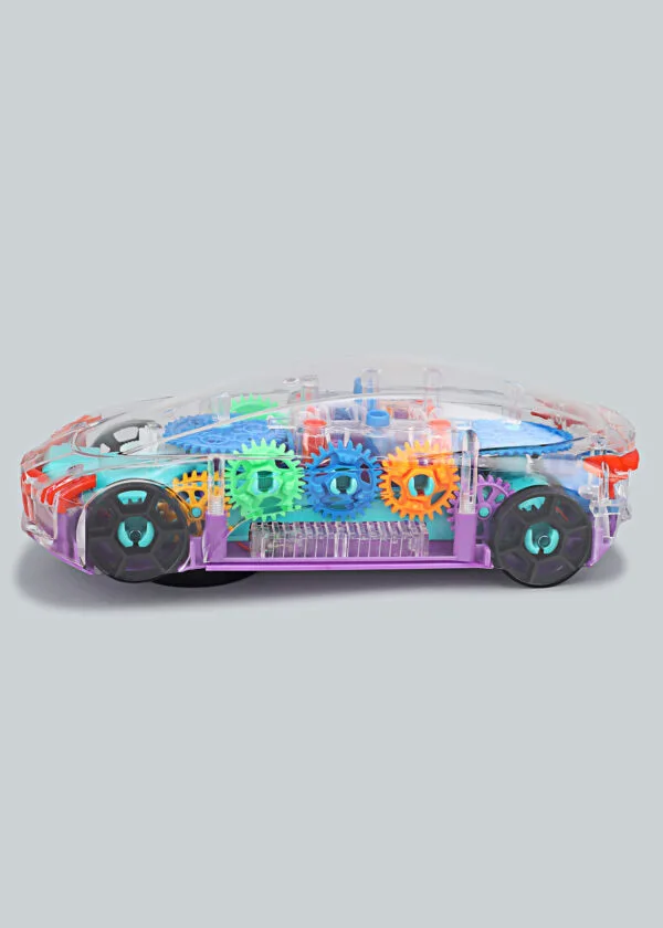 Musical Car Toys for Kids 360 Degrees Rotating Transparent Concept Car with Flashing 3D Light & Sound Toys for Kids 1-4 Years-Multicolour - Image 2