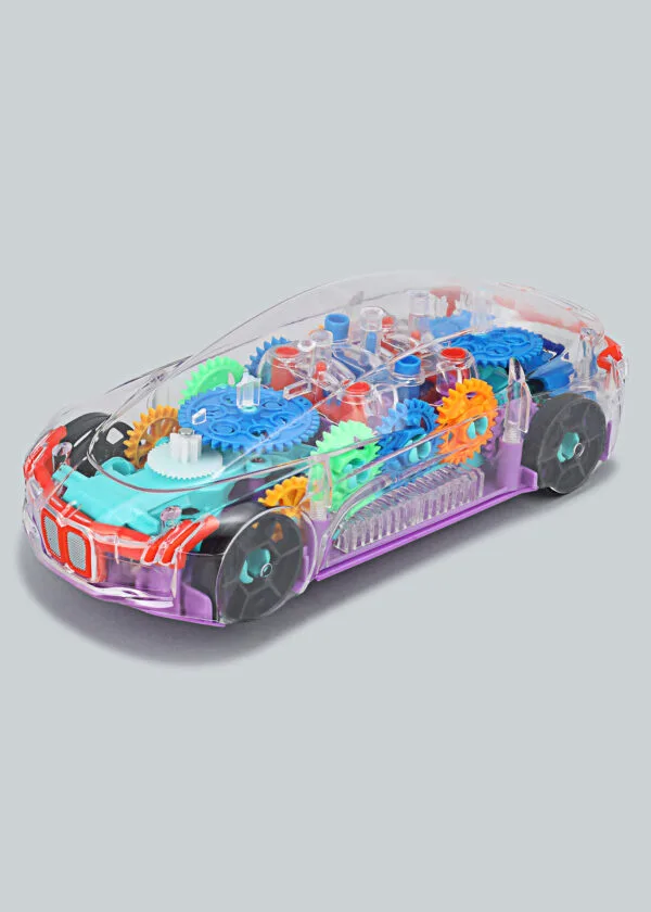 Musical Car Toys for Kids 360 Degrees Rotating Transparent Concept Car with Flashing 3D Light & Sound Toys for Kids 1-4 Years-Multicolour - Image 3