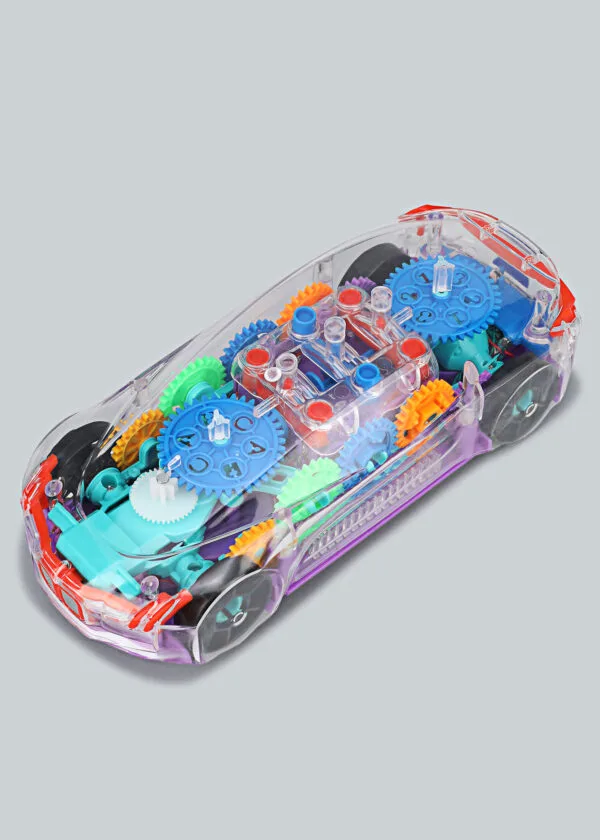 Musical Car Toys for Kids 360 Degrees Rotating Transparent Concept Car with Flashing 3D Light & Sound Toys for Kids 1-4 Years-Multicolour