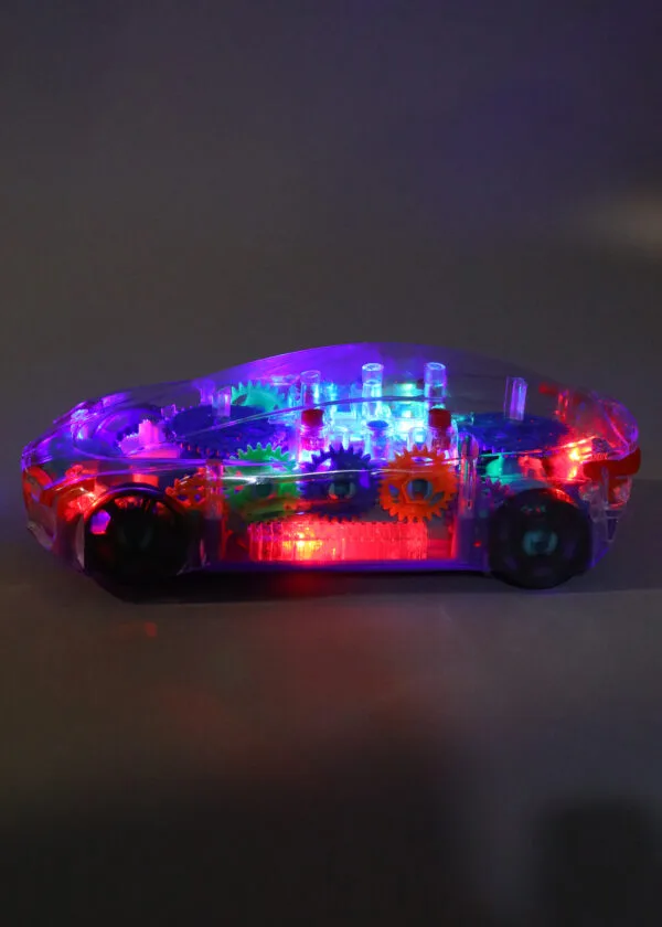 Musical Car Toys for Kids 360 Degrees Rotating Transparent Concept Car with Flashing 3D Light & Sound Toys for Kids 1-4 Years-Multicolour - Image 7